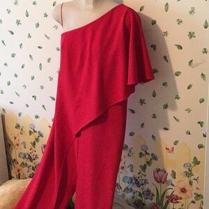 Adrianna Papell asymmetric jumpsuit with overlays